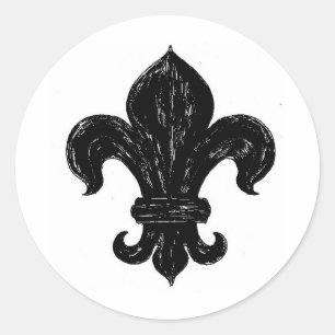 Fleur de lis runt klistermärke