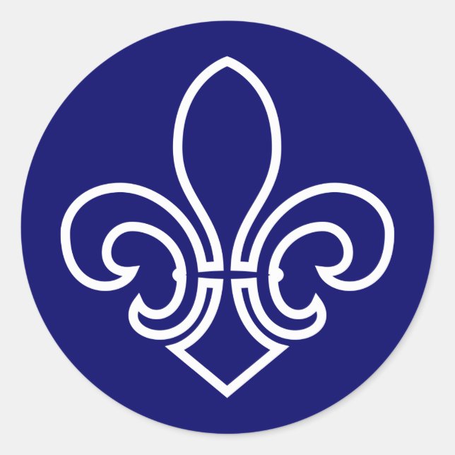 Fleur de Lis Runt Klistermärke (Framsida)