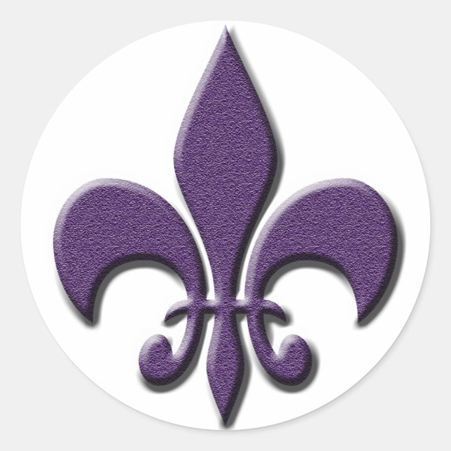 Fleur de Lis Runt Klistermärke (Framsida)