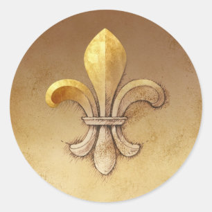 Fleur-de-lis Runt Klistermärke