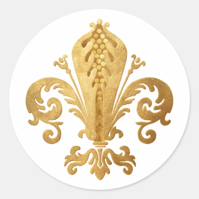 Fleur-de-lis Runt Klistermärke (Framsida)