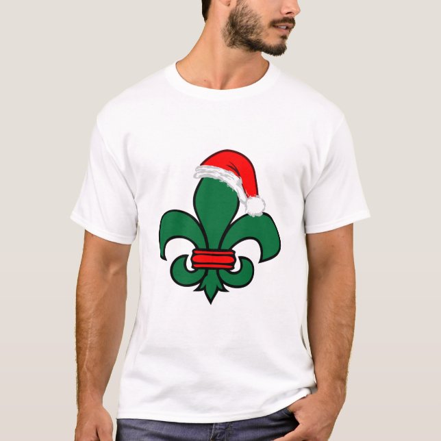 Fleur de Lis Santa T Shirt (Framsida)
