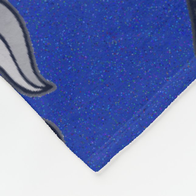 Fleur de lis Silver och Blue Fleecefilt (Hörn)