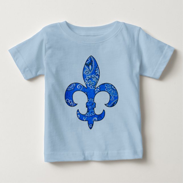 Fleur de lis Slösa Bandanat-skjorta T Shirt (Framsida)