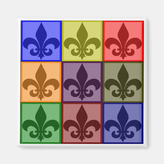 Fleur de Lis Square Magnet (Framsidan)