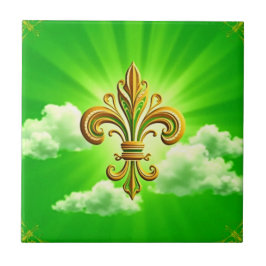 Fleur De Lis St. Patricks Day Kakelplatta