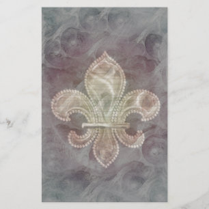Fleur De Lis-stationär linjer, valfritt Brevpapper