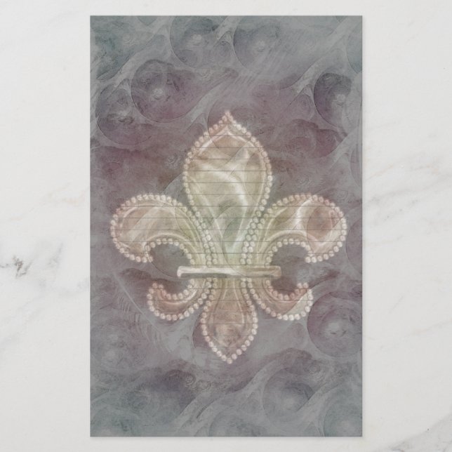 Fleur De Lis-stationär linjer, valfritt Brevpapper (Framsida)