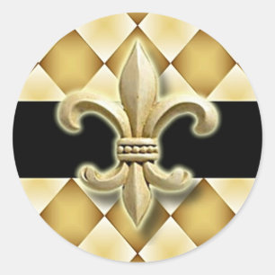 Fleur de Lis Sticker Runt Klistermärke