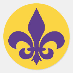 Fleur de Lis Stickers Runt Klistermärke