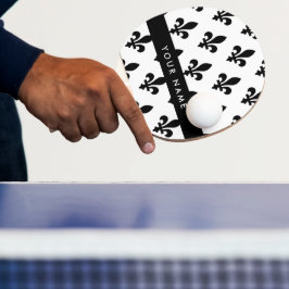 Fleur de Lis, Svart på Vitt, Svart, Ditt Namn Pingisracket