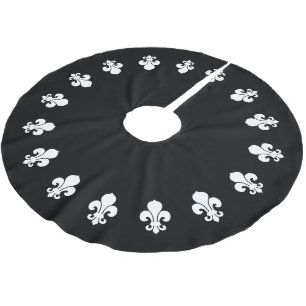 Fleur De Lis Svärta Julgransmatta Borstad Polyester