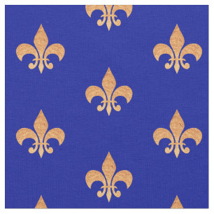 Fleur de lis symbol - örtlilja royal lily Blå Tyg
