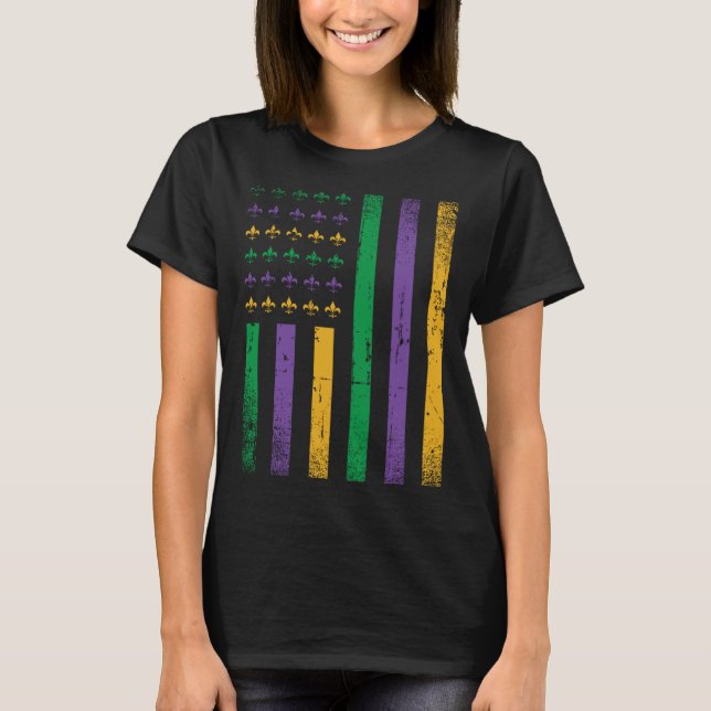 Fleur De Lis Symbol Tuesday Mardi Gras Celebration T Shirt (Framsida)