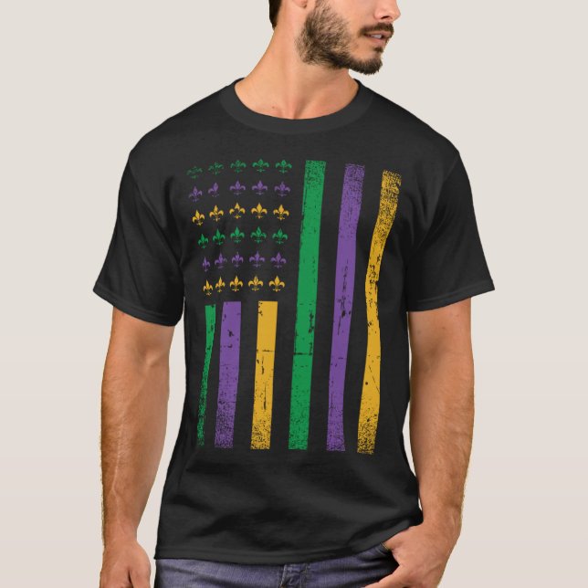 Fleur De Lis Symbol Tuesday Mardi Gras Celebration T Shirt (Framsida)
