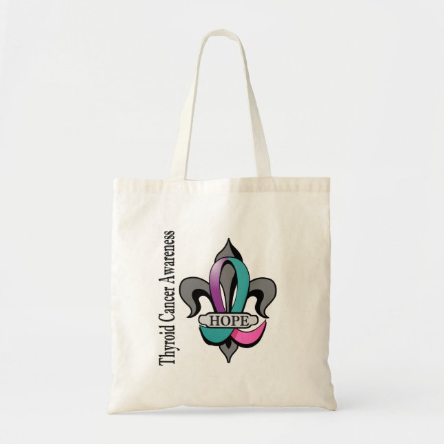 Fleur De Lis Thyroid cancerhopp Tygkasse (Framsidan)