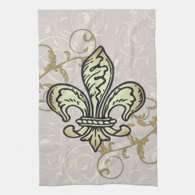 Fleur De lis towel Kökshandduk (Vertikal)