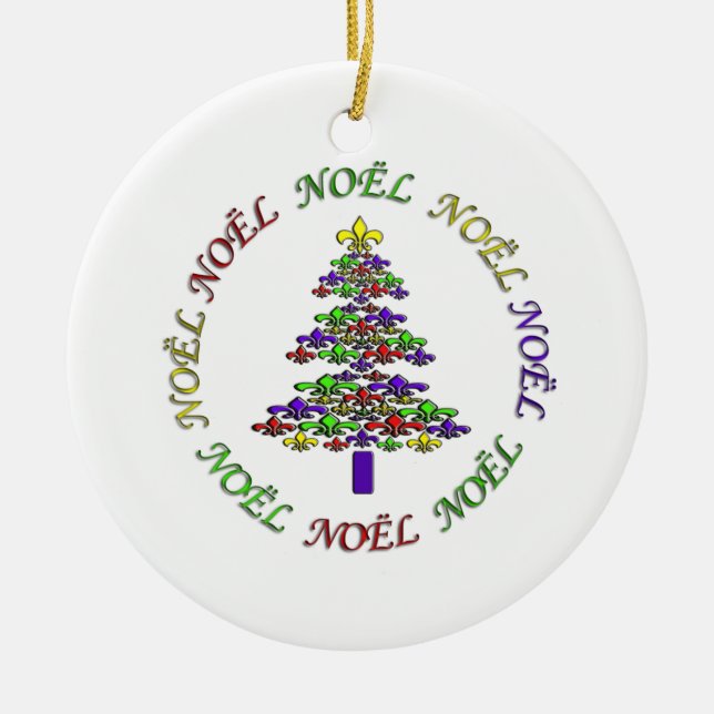 Fleur de Lis Träd Noel julprydnad Julgransprydnad Keramik (Framsidan)