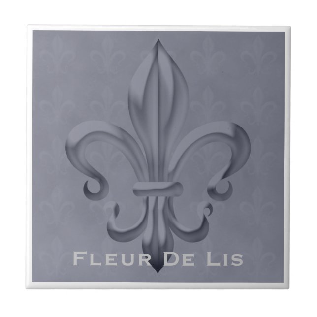 Fleur de Lis traditionella panel Kakelplatta (Framsidan)
