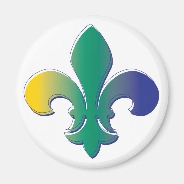 Fleur De Lis Tri färgad Magnet (Framsidan)
