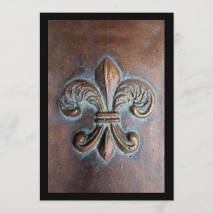 Fleur De Lis, utskrivaven åldrig Förkoppra-Look Inbjudningar