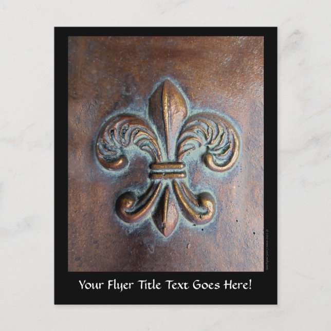 Fleur De Lis, utskriven Åldras Copper-look Flygblad (Framsidan)