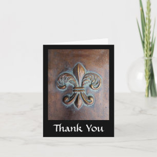 Fleur De Lis, utskriven Åldras Copper-look Tack Kort