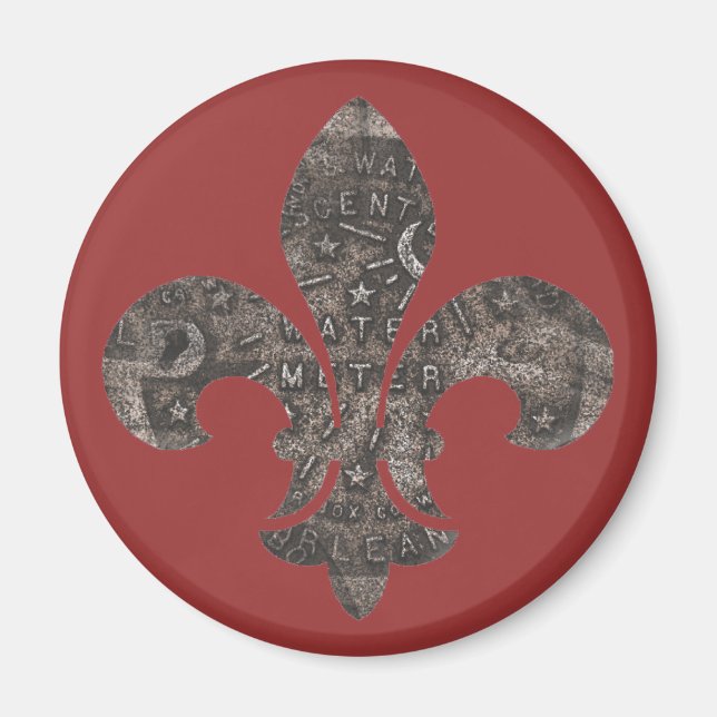Fleur De Lis Vatten Meter Lid Magnet (Framsidan)