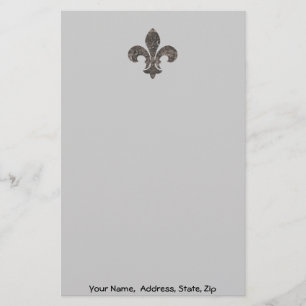 Fleur De Lis Vatten Meter Lid, Namn adress anpassa Brevpapper