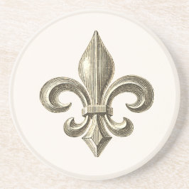 Fleur de Lis Vintage Fransk Sandstone Underlägg
