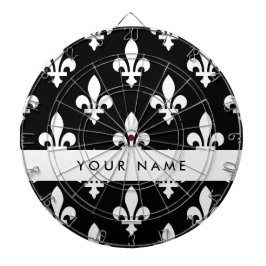 Fleur de Lis, Vit på Svart, Vit, Ditt Namn Darttavla