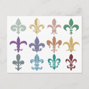 Fleur de Lis vycard Vykort