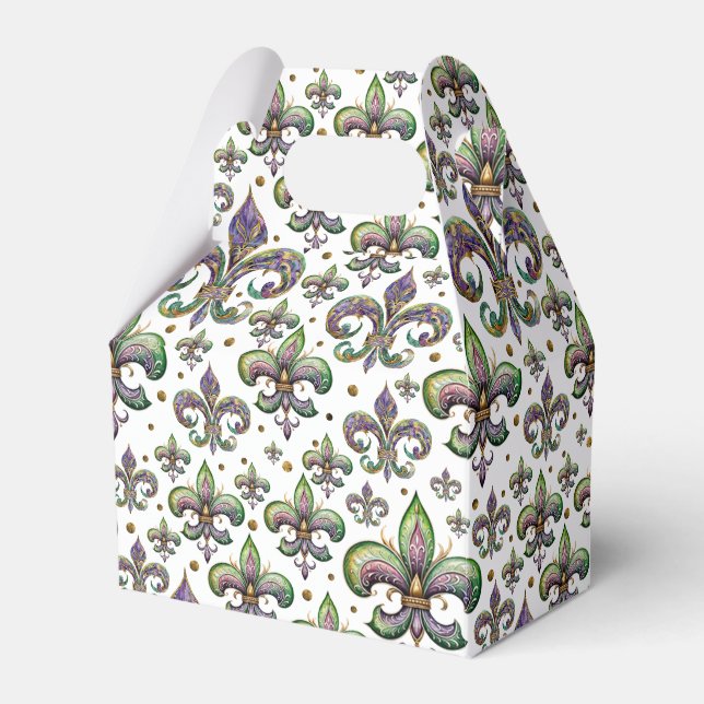 Fleur de Lis Watercolor Mardi Gras Vibes Presentaskar (Framsidan Sidan)