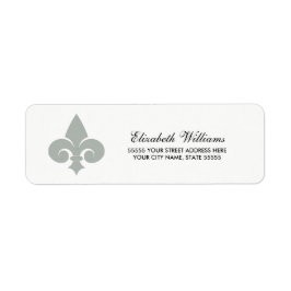 Fleur-de-lis White Grått-Returetiketter Returadress Etikett