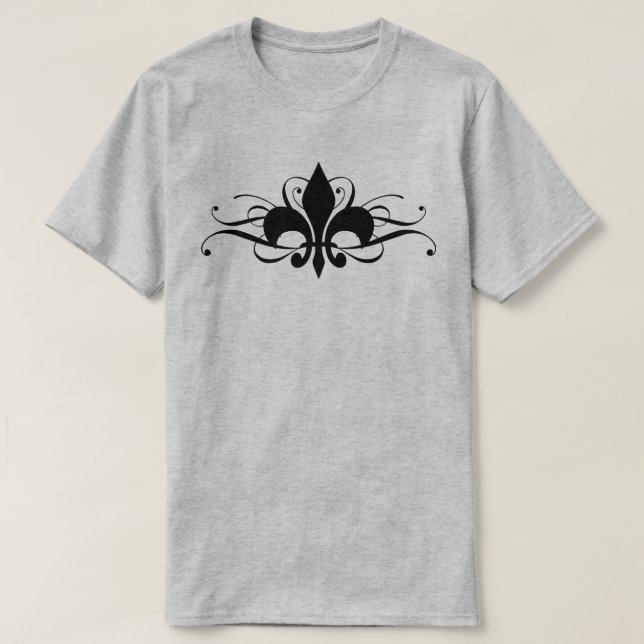 Fleur De lis with Swirls T-Shirt (Design framsida)
