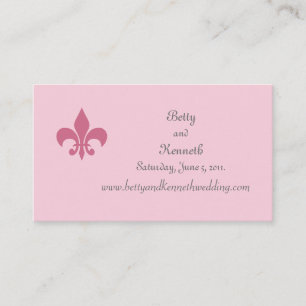 Fleur de Lise Bröllop webbplats Card i Söt Pinks Tilläggskort