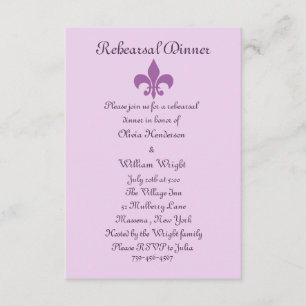 Fleur de Lise Rehearsal Dinner Inbjudan Lilacs