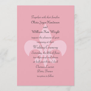 Fleur de Lise Wedding bjudande i Söt Pinks Inbjudningar