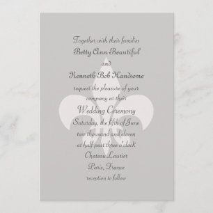 Fleur de Lise Wedding bjudande in till rökgråtoner Inbjudningar