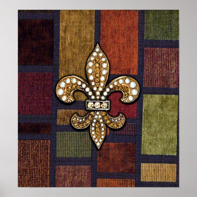 Fleur De Liz Juels Patch Work Mönster Poster (Framsidan)