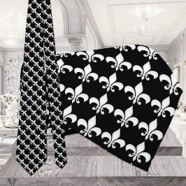 Fleur-de-Lys Black & White Tie Slips