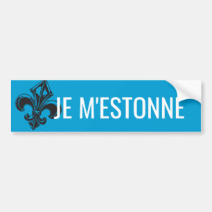 Fleur de lys Québec je m'estonne - VOTRE TEXTE Bildekal