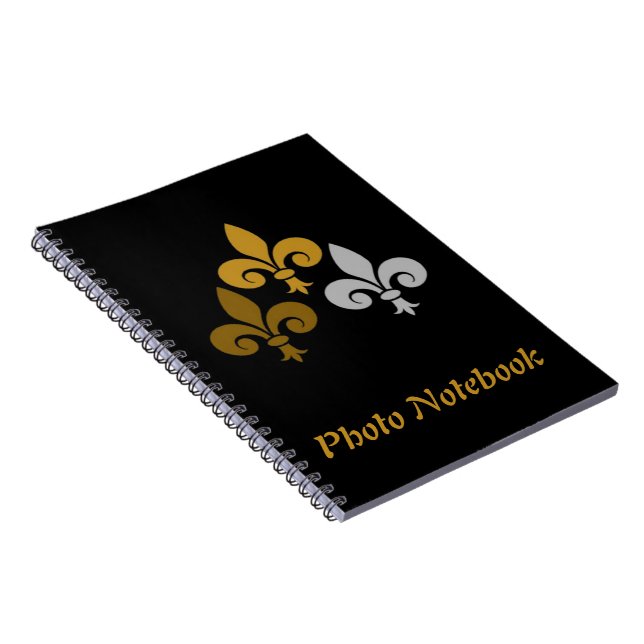 Fleur de Lys Spiral Photo Notebook Anteckningsbok (Högra Sidan)