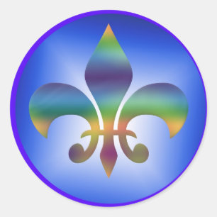 Fleur de Lys Stickers Runt Klistermärke