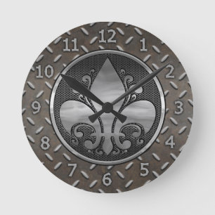 Fleur de Metallic Rund Klocka