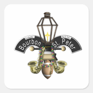 Fleur de New Orleans Fyrkantigt Klistermärke