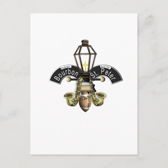 Fleur de New Orleans Vykort (Framsida)