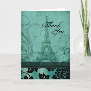 Fleur de Paris Eiffeltornet turkos Tack Kort