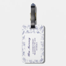 Fleur de Saison Blå och Vit Resväskemärke