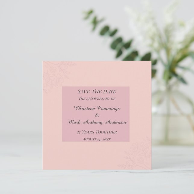 Fleur de Satin Wedding Anniversary Save The Date Inbjudningar (Stående Fram)